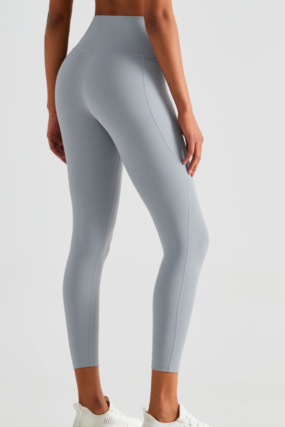 Wide Waistband Sports Leggings with Pockets